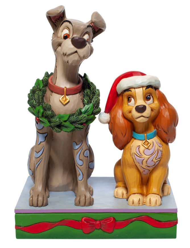 Figurine La Belle et Le Clochard Noël - Disney Traditions Jim Shore