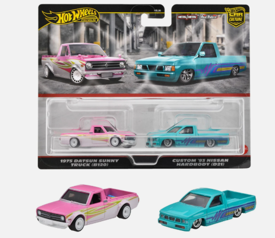 1975 Datsun Sunny Truck (B120) + Custom'93 Nissan Hardbody (D21) - Hot Wheels