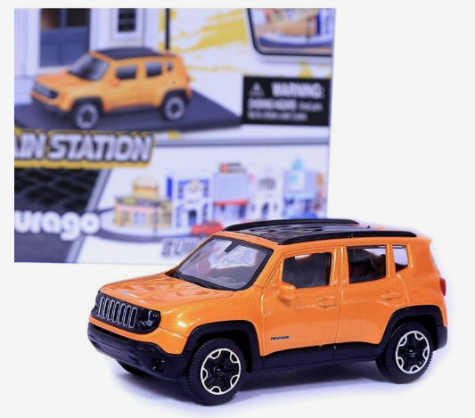 Street Fire City Train Station Jeep Renegade - Bburago