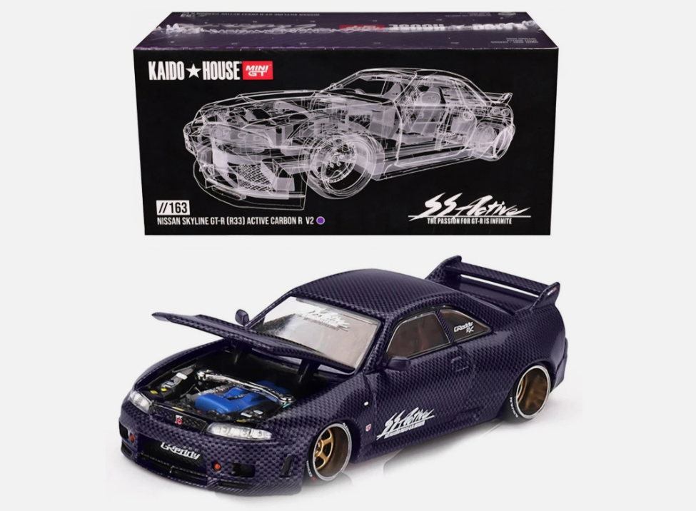 Nissan Skyline GT-R (R33) Active Carbon R V2 - Mini GT