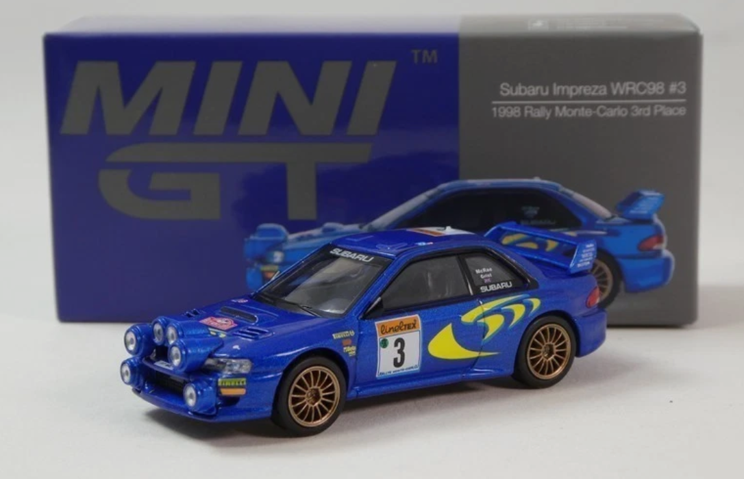 Subaru Impreza WRC98 #3 1998 Rally Monte Carlo 3rd Place - LHD - Mini GT 975