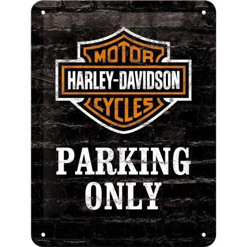Plaque Métallique Harley-Davidson Parking Only - Nostalgic Art