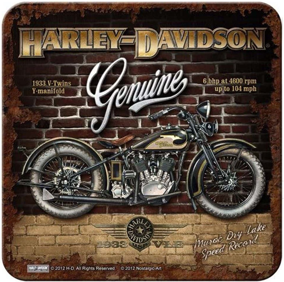 Sous Verre Harley Davidson Genuine - Nostalgic Art