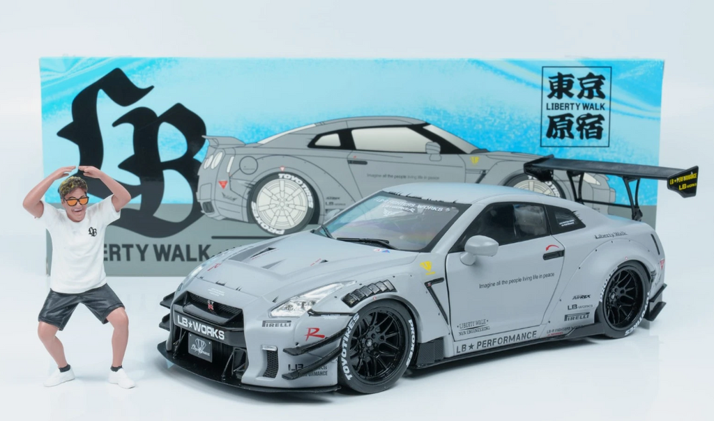 Nissan Skyline GT-R (R35) with Liberty Walk Body Kit + Figurine - Solido