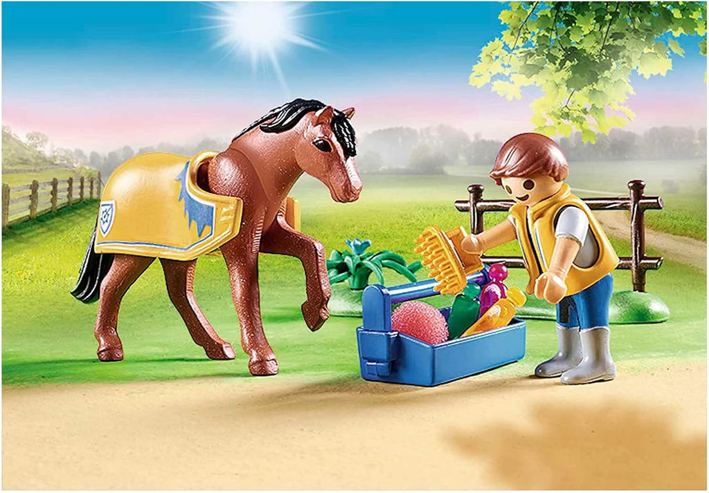Cavalier avec Poney Brun - Playmobil