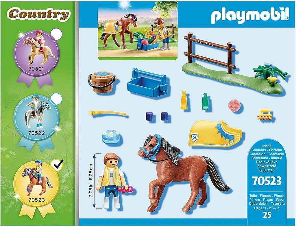 Cavalier avec Poney Brun - Playmobil
