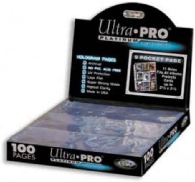 Lot de 100 Feuilles de classeur de 9 Cases Platinum Series pour Cartes Standard - Ultra Pro