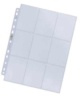 Lot de 100 Feuilles de classeur de 9 Cases Platinum Series pour Cartes Standard - Ultra Pro