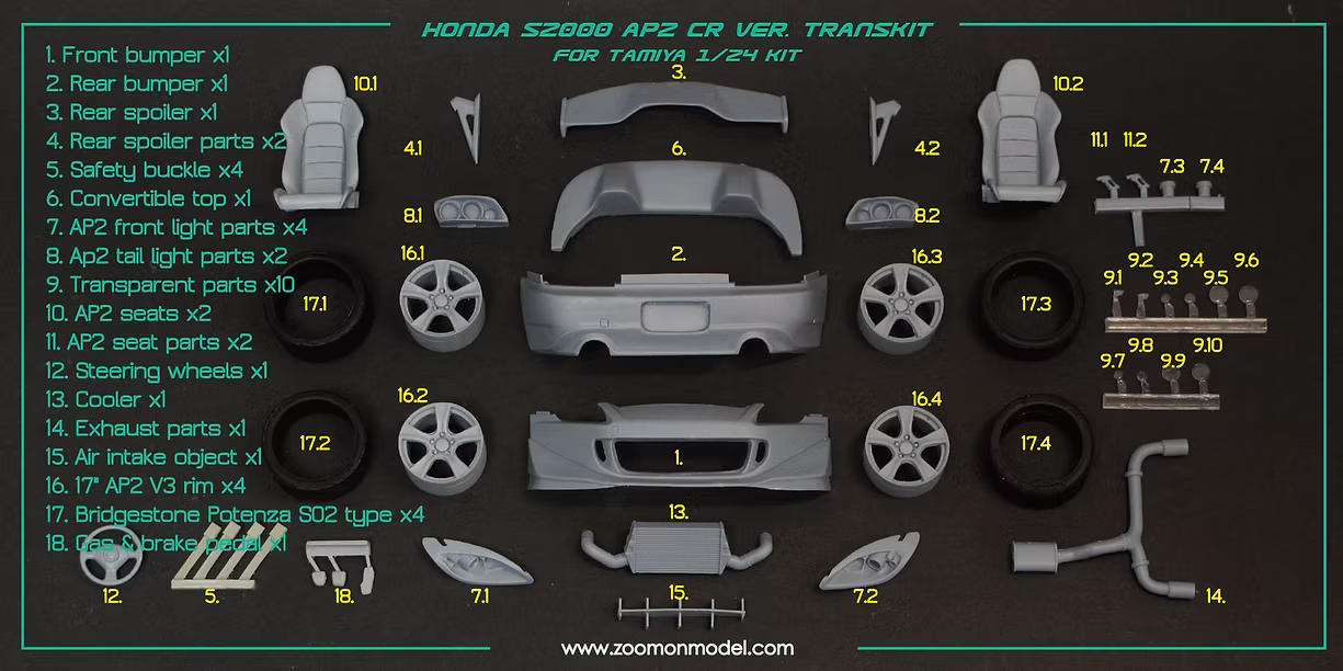 Honda S2000 AP2 CR - Transkit - Zoomon