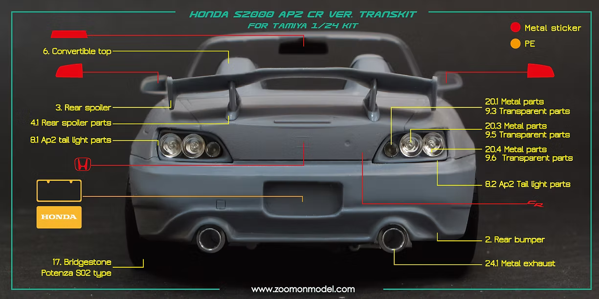 Honda S2000 AP2 CR - Transkit - Zoomon